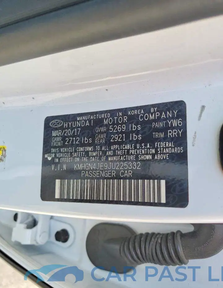 KMHGN4JE9JU225332# 12