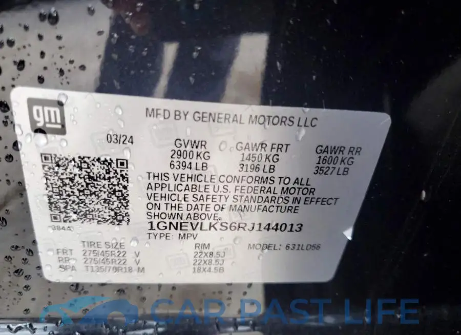 1GNEVLKS6RJ144013# 13