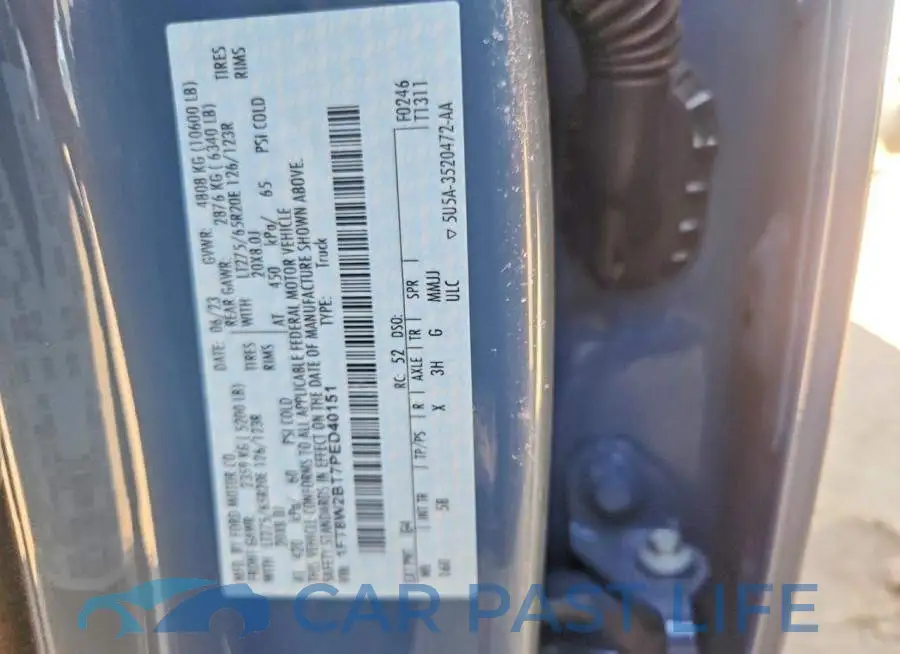 1FT8W2BT7PED40151# 12