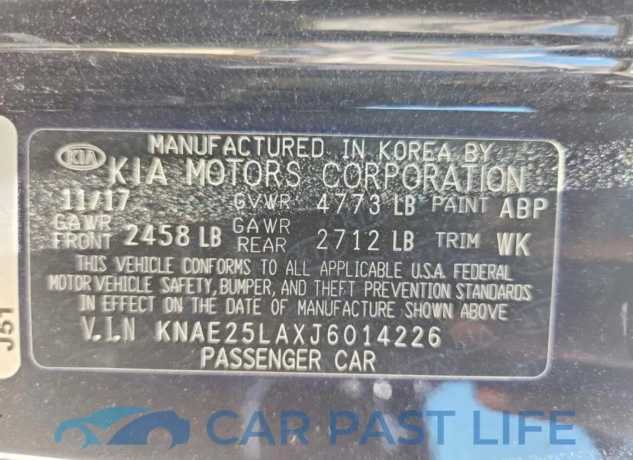 KNAE25LAXJ6014226# 12