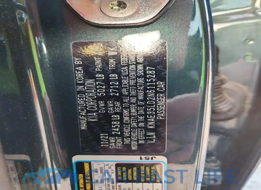 KNAE35LD2N6115287# 12
