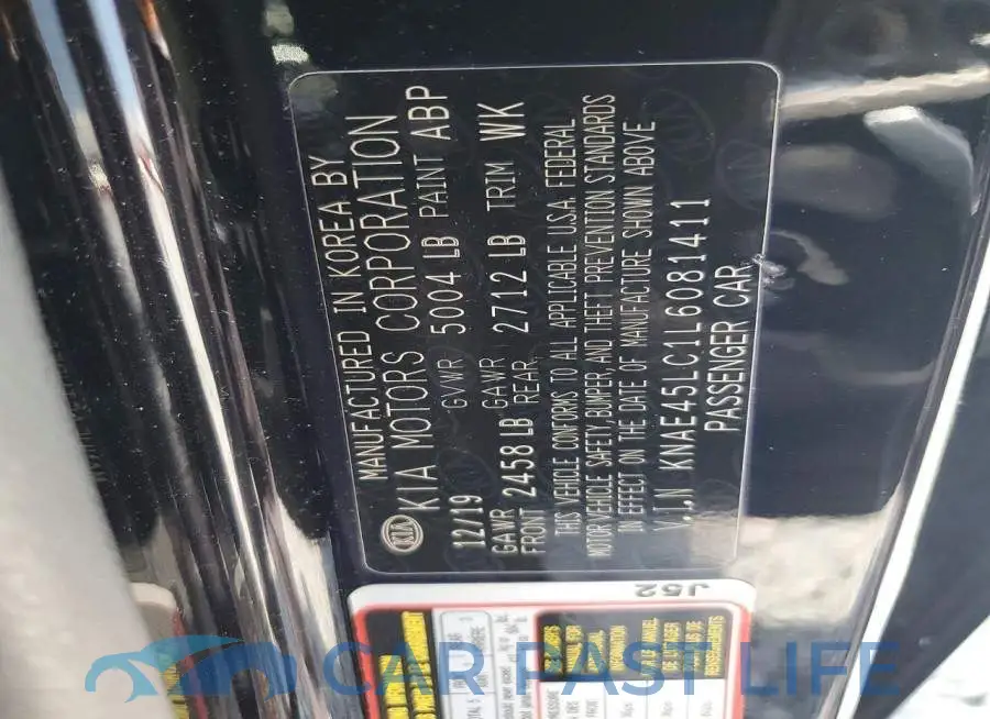 KNAE45LC1L6081411# 12