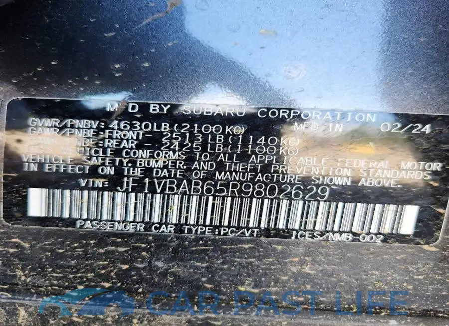 JF1VBAB65R9802629# 13
