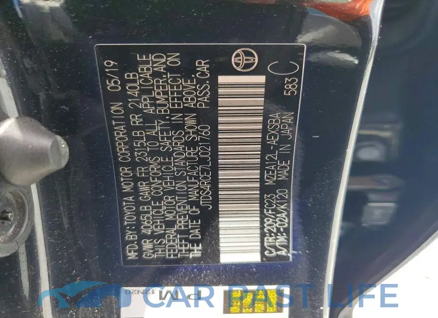 JTDS4RCE7LJ021760# 12