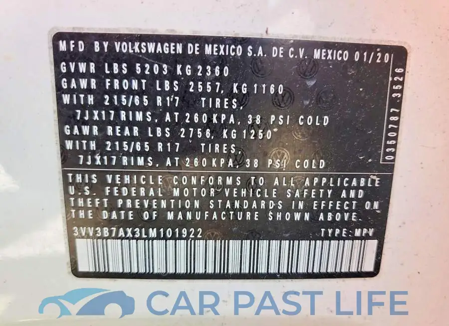 3VV3B7AX3LM101922# 13