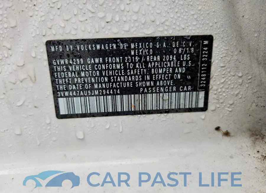 3VW447AU9JM294414# 12