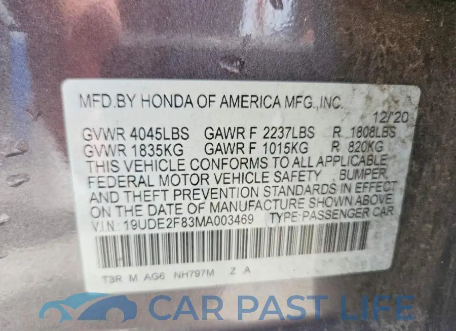 19UDE2F83MA003469# 13