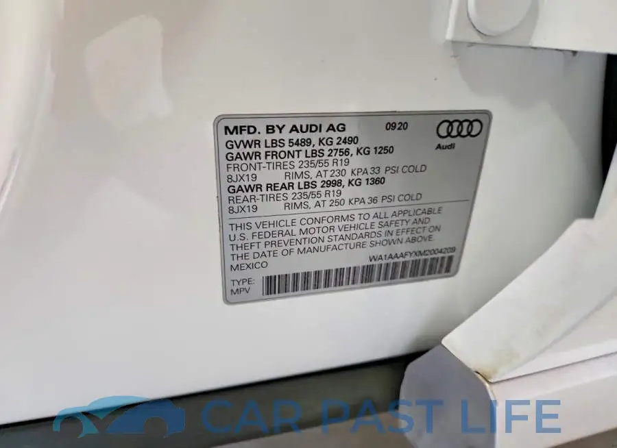WA1AAAFYXM2004209# 14