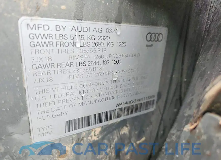 WA1AUCF37M1113305# 12