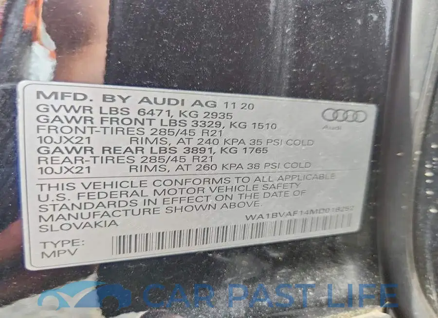 WA1BVAF14MD018252# 14