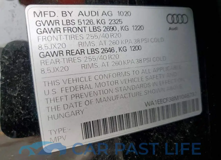 WA1EECF38M1048737# 13