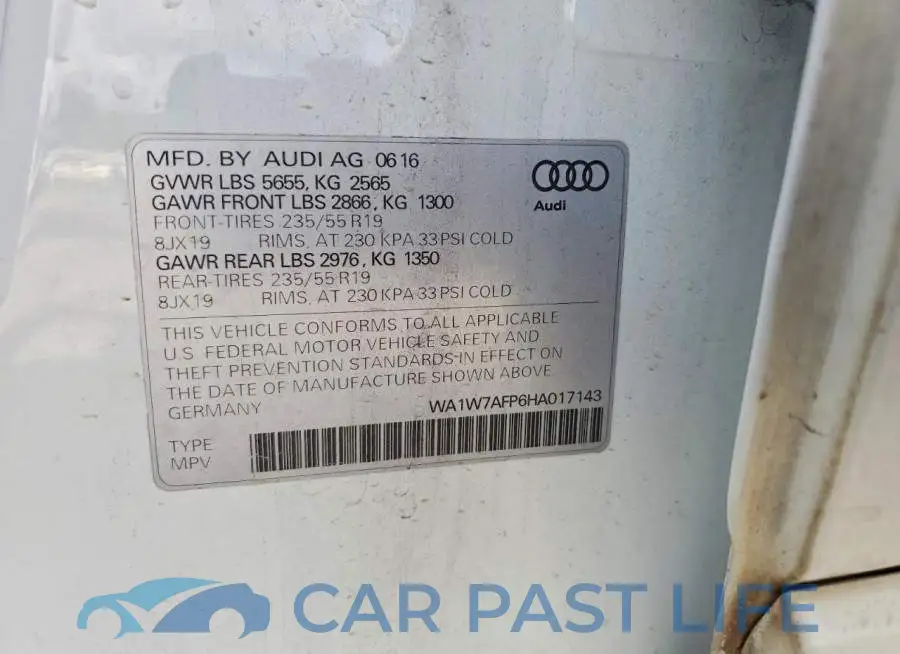 WA1W7AFP6HA017143# 13