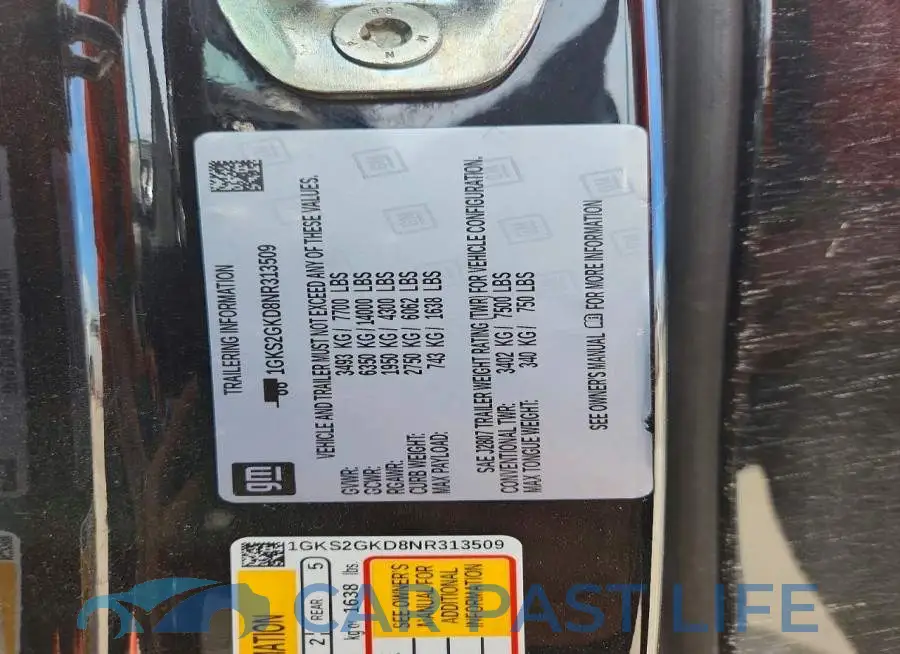 1GKS2GKD8NR313509# 13