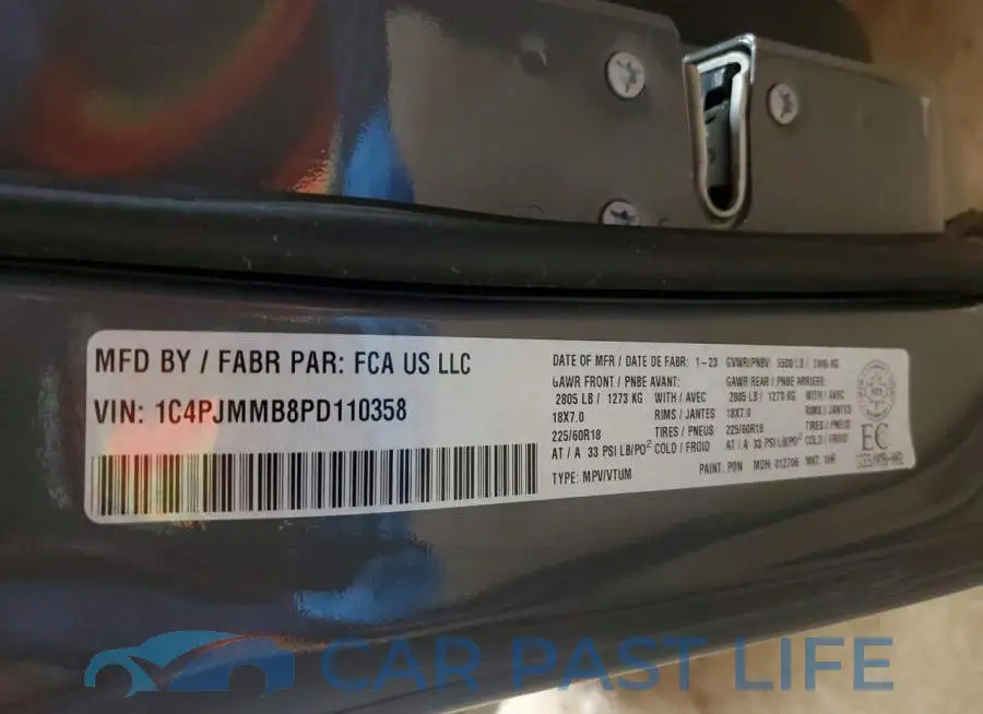 1C4PJMMB8PD110358# 13