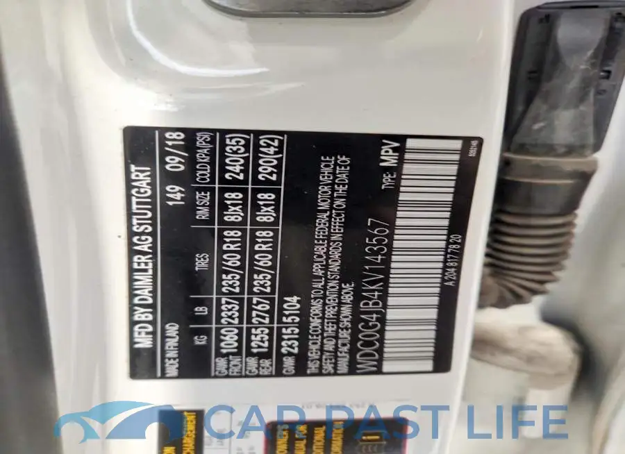 WDC0G4JB4KV143567# 13