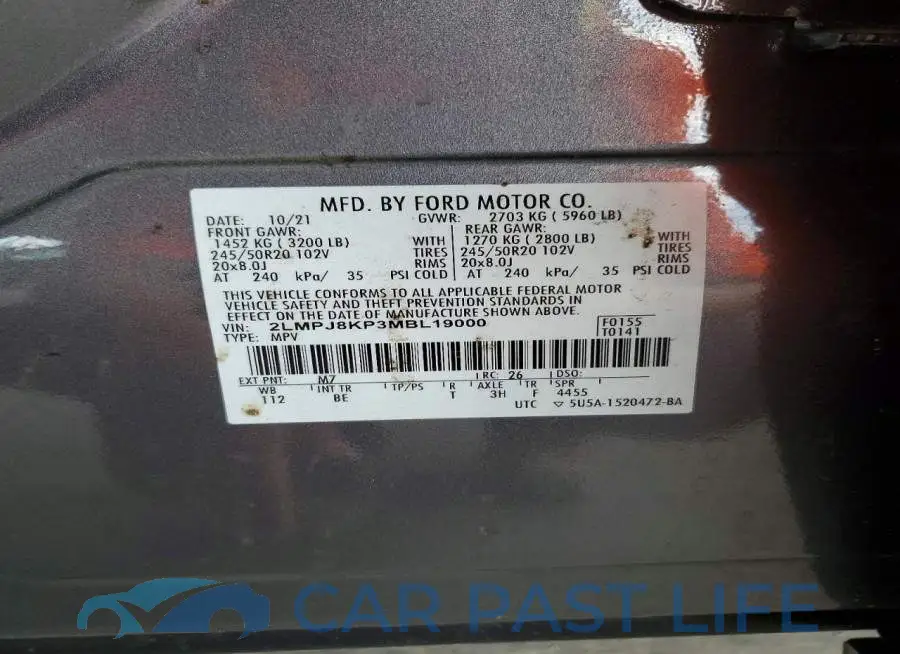 2LMPJ8KP3MBL19000# 12