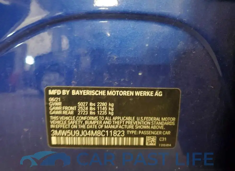 3MW5U9J04M8C11823# 12