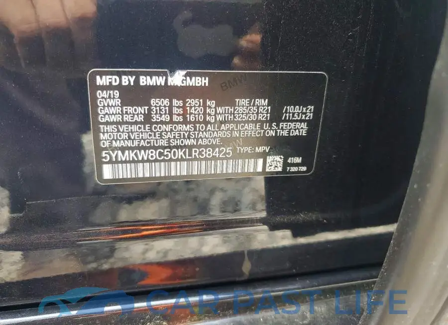 5YMKW8C50KLR38425# 13