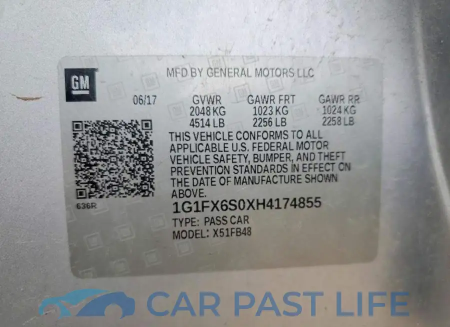 1G1FX6S0XH4174855# 12