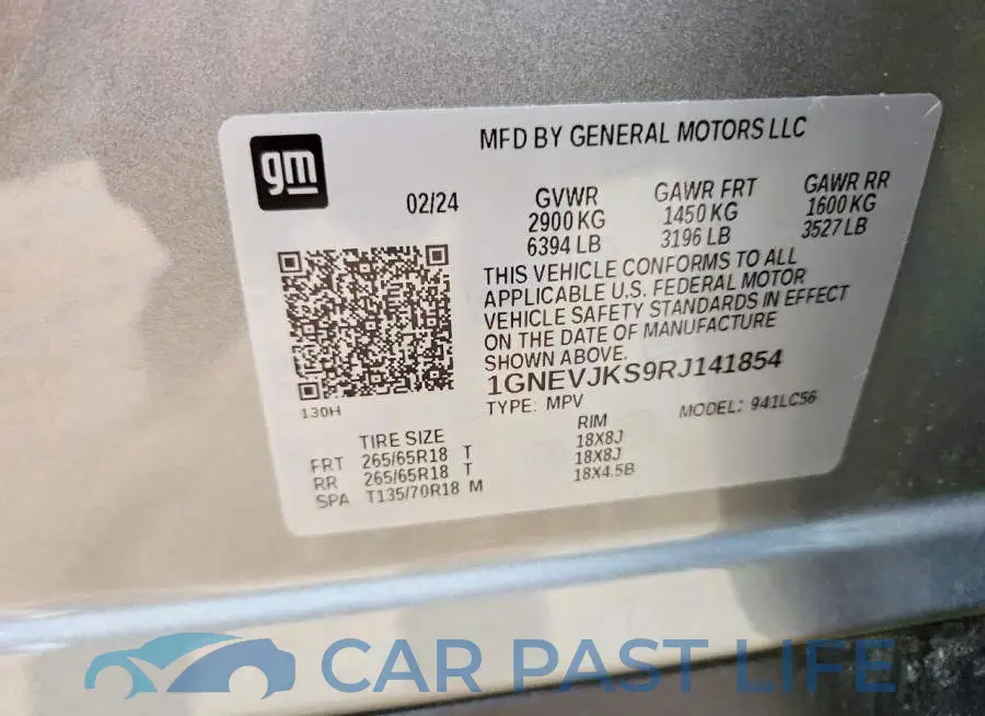 1GNEVJKS9RJ141854# 14