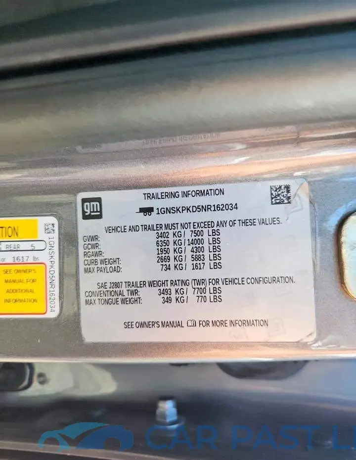 1GNSKPKD5NR162034# 13