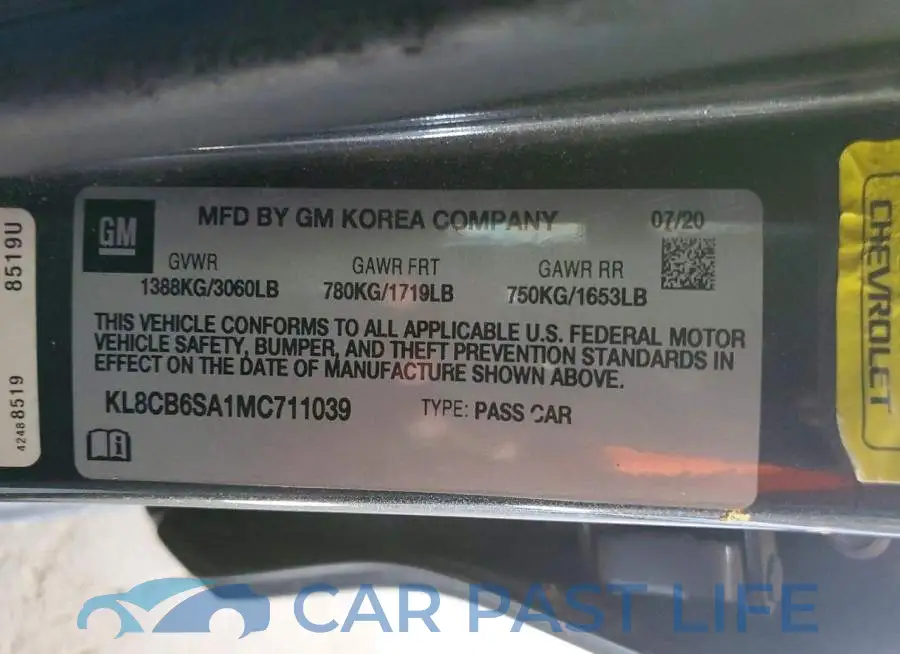 KL8CB6SA1MC711039# 12