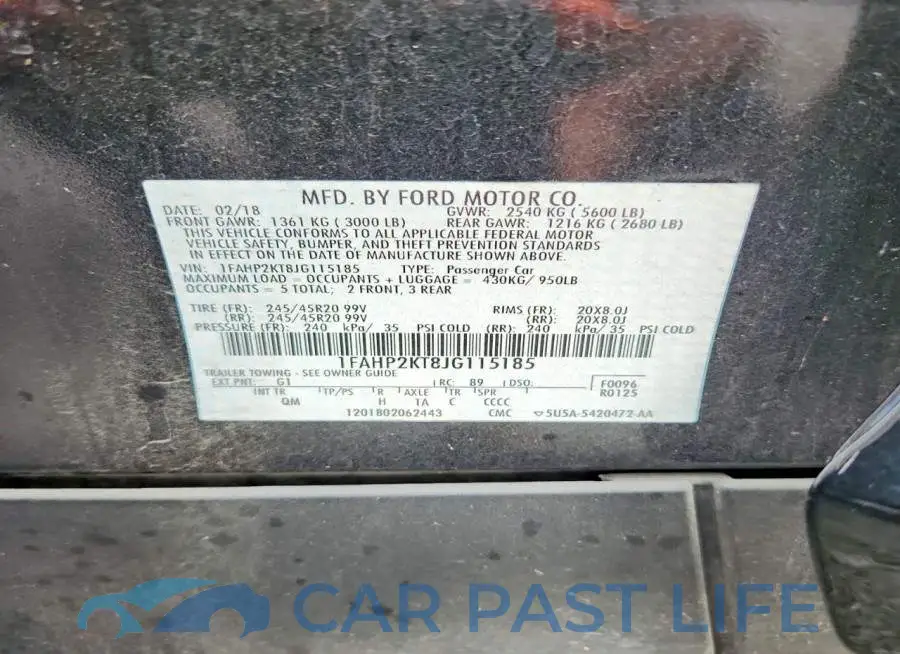 1FAHP2KT8JG115185# 12