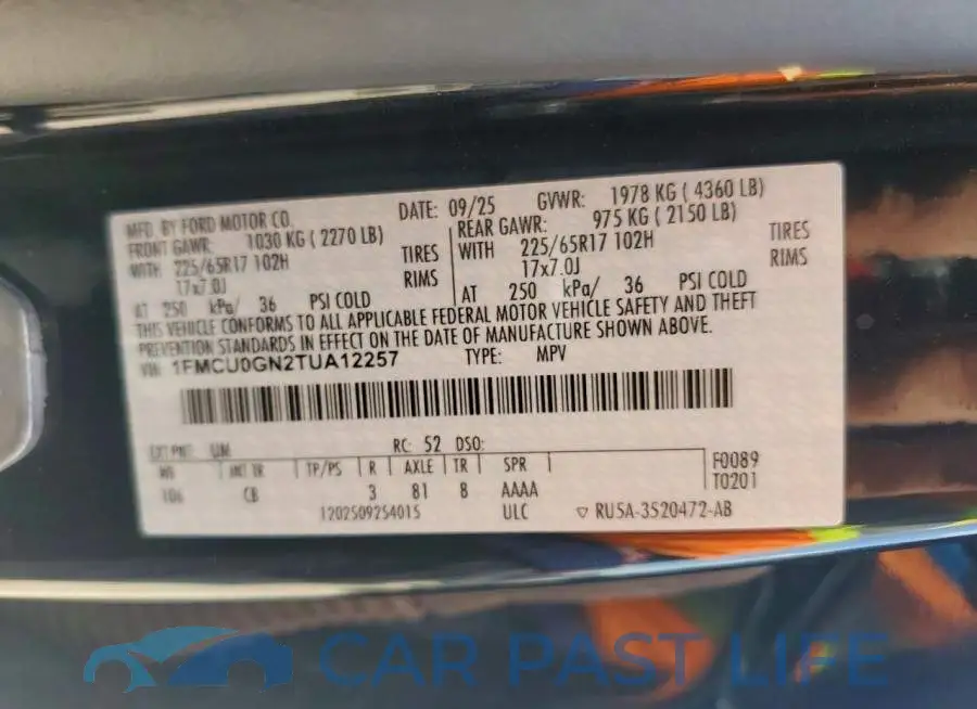 1FMCU0GN2TUA12257# 13