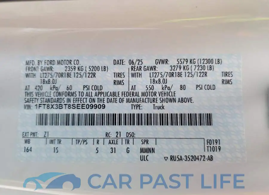 1FT8X3BT8SEE09909# 12