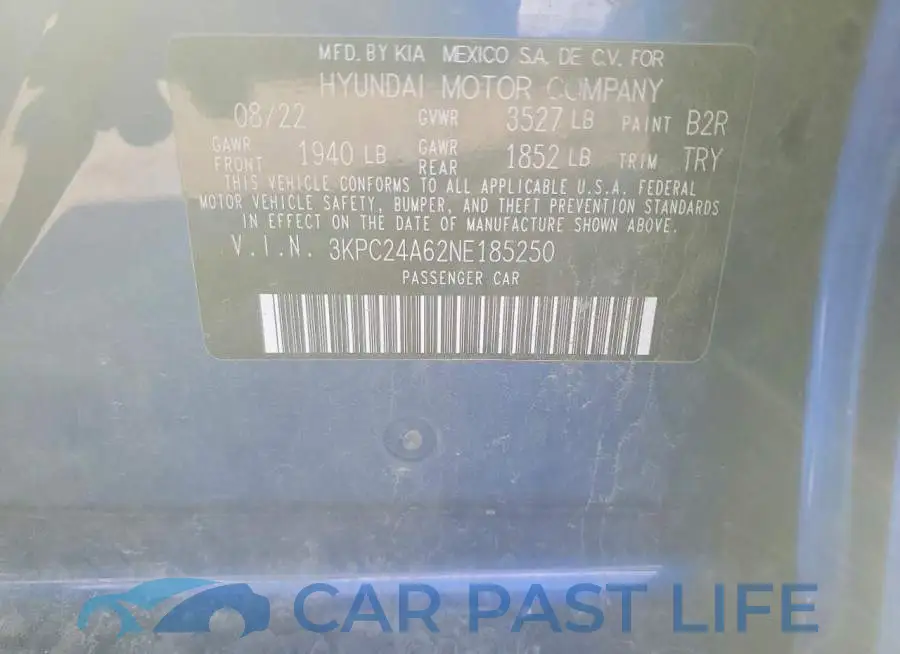3KPC24A62NE185250# 12