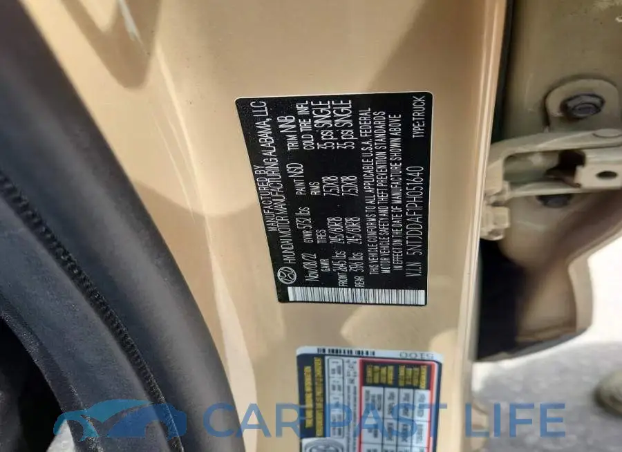 5NTJDDAF1PH051640# 12