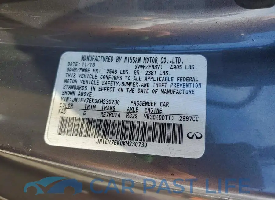 JN1EV7EK0KM230730# 12