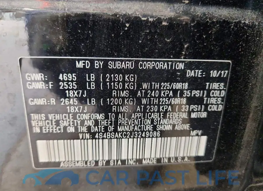 4S4BSAKC2J3249086# 13