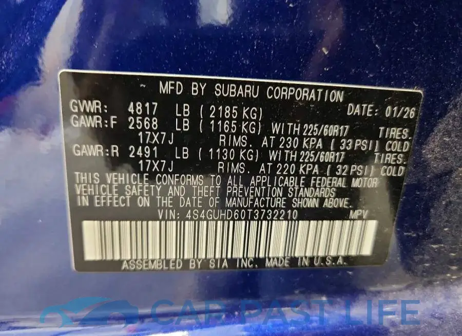 4S4GUHD60T3732210# 13