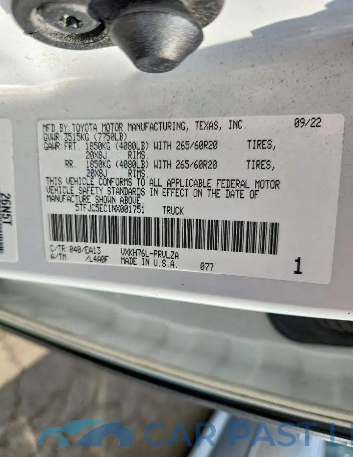 5TFJC5EC1NX001751# 12