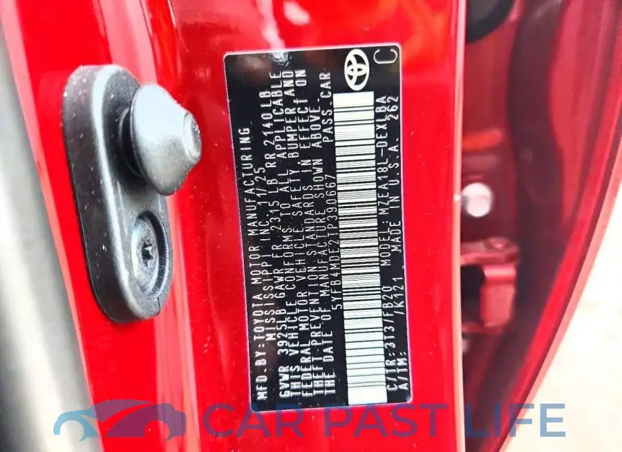 5YFB4MDE2TP390667# 12