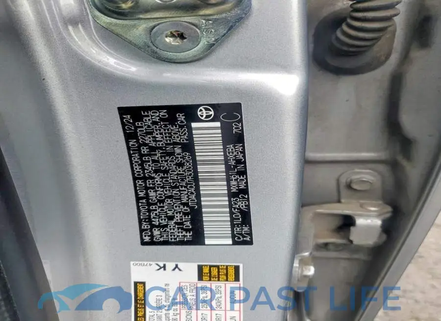 JTDACACU7R3038269# 12