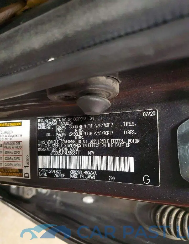 JTEBU5JR7L5833711# 14