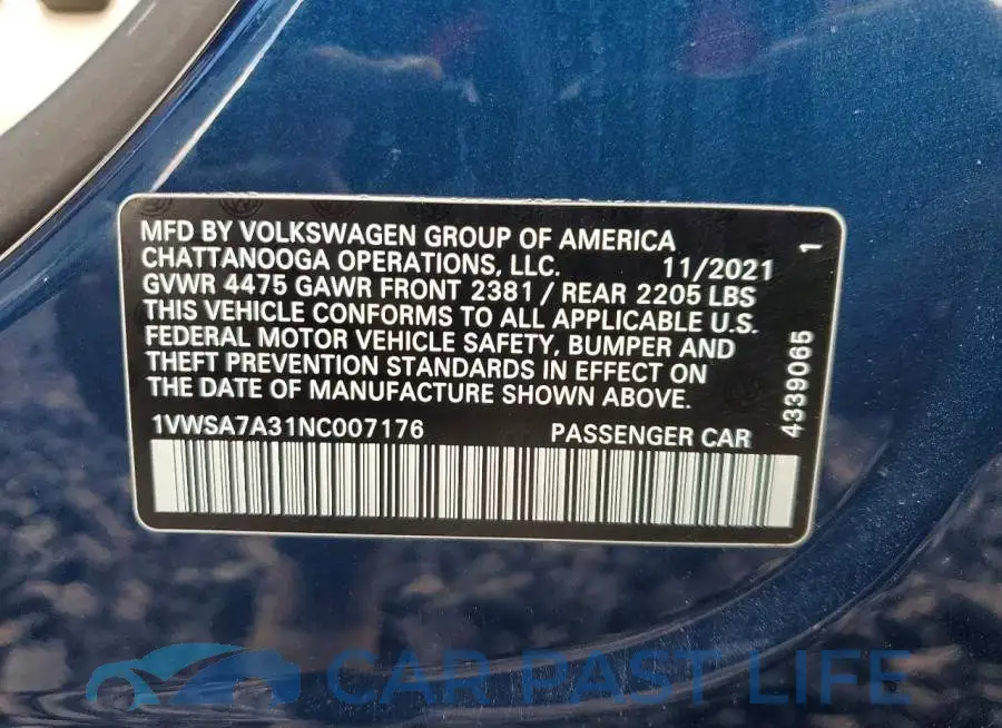 1VWSA7A31NC007176# 12
