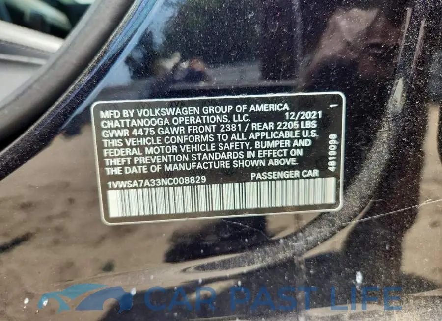 1VWSA7A33NC008829# 12