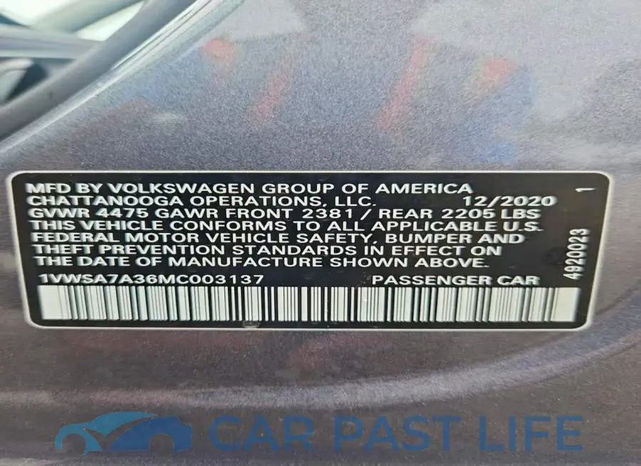 1VWSA7A36MC003137# 12
