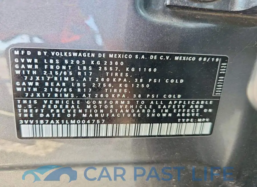 3VV1B7AX1LM004757# 13