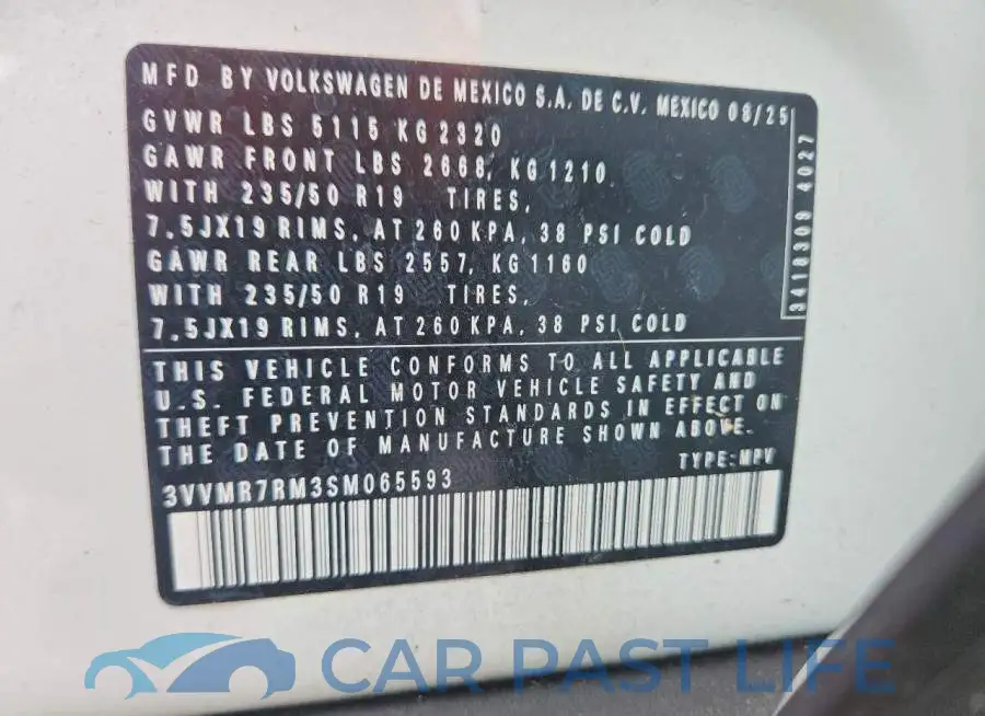 3VVMR7RM3SM065593# 13