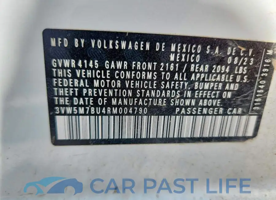 3VW5M7BU4RM004790# 12