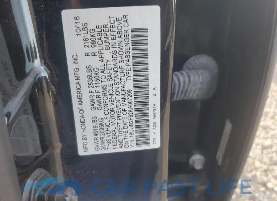 19UUB2F62KA007209# 12
