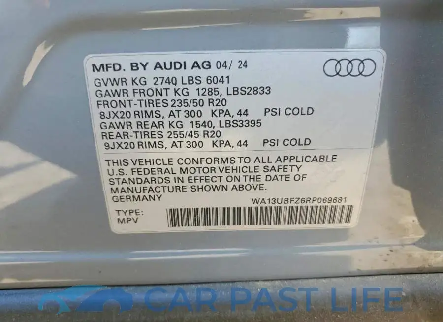 WA13UBFZ6RP069681# 12