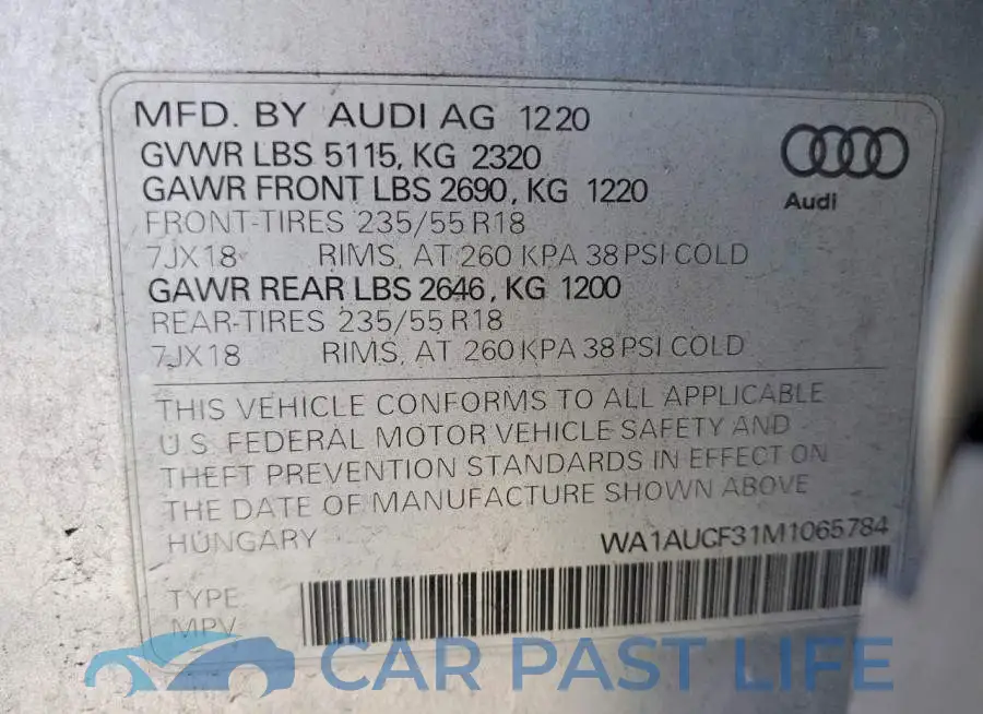 WA1AUCF31M1065784# 13