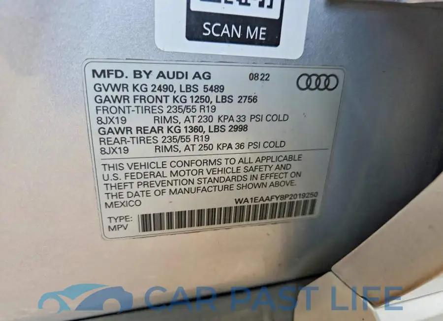 WA1EAAFY8P2019250# 13