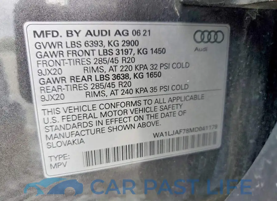 WA1LJAF78MD041179# 13