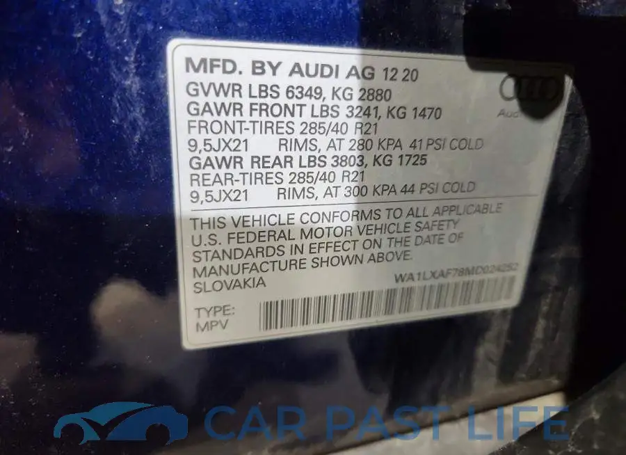 WA1LXAF78MD024252# 14